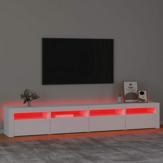 Tv-meubel met LED-verlichting 240x35x40 cm wit 5