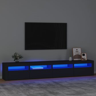 Tv-meubel met LED-verlichting 240x35x40 cm zwart 1