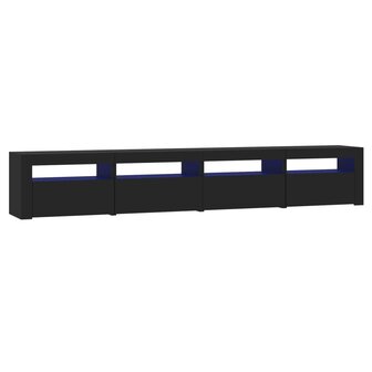 Tv-meubel met LED-verlichting 240x35x40 cm zwart 2