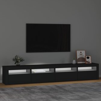 Tv-meubel met LED-verlichting 240x35x40 cm zwart 3