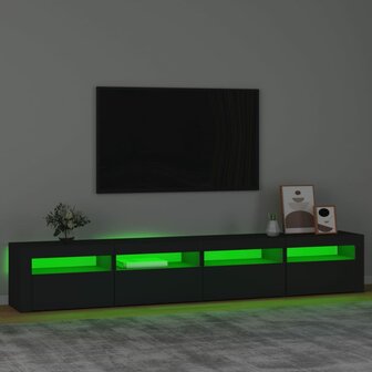 Tv-meubel met LED-verlichting 240x35x40 cm zwart 4