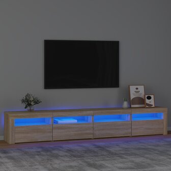 Tv-meubel met LED-verlichting 240x35x40 cm sonoma eikenkleurig 1