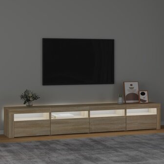 Tv-meubel met LED-verlichting 240x35x40 cm sonoma eikenkleurig 3