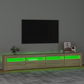 Tv-meubel met LED-verlichting 240x35x40 cm sonoma eikenkleurig 4