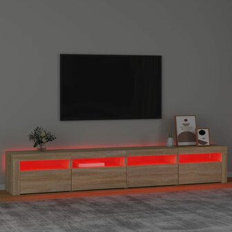 Tv-meubel met LED-verlichting 240x35x40 cm sonoma eikenkleurig 5