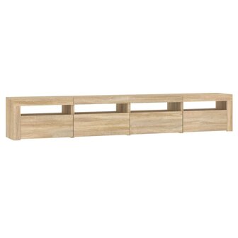 Tv-meubel met LED-verlichting 240x35x40 cm sonoma eikenkleurig 7