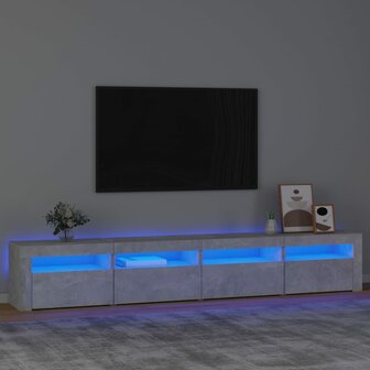 Tv-meubel met LED-verlichting 240x35x40 cm betongrijs 1