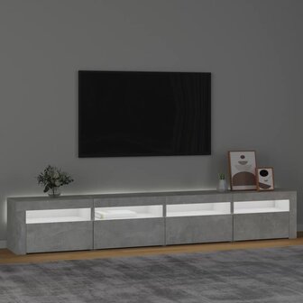 Tv-meubel met LED-verlichting 240x35x40 cm betongrijs 3