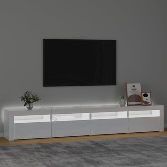 Tv-meubel met LED-verlichting 240x35x40 cm hoogglans wit 3