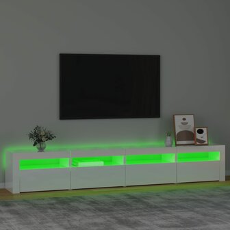 Tv-meubel met LED-verlichting 240x35x40 cm hoogglans wit 4