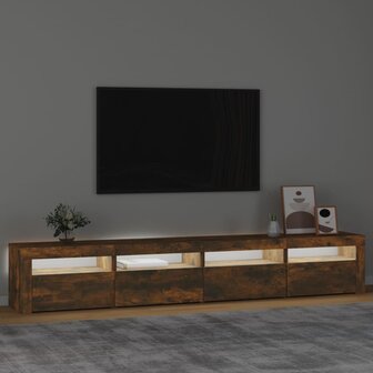 Tv-meubel met LED-verlichting 240x35x40 cm gerookt eikenkleurig 3