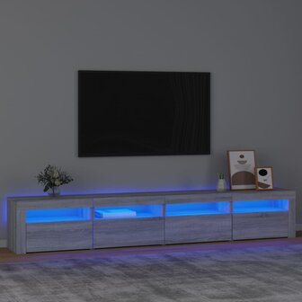 Tv-meubel met LED-verlichting 240x35x40 cm grijs sonoma eiken 1