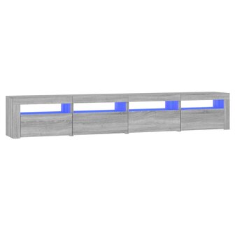 Tv-meubel met LED-verlichting 240x35x40 cm grijs sonoma eiken 2