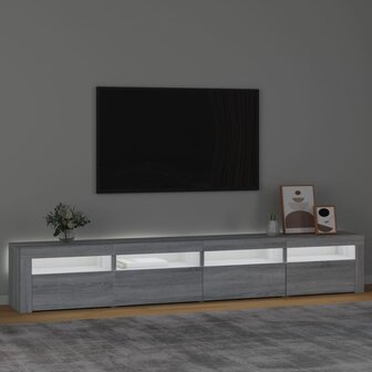 Tv-meubel met LED-verlichting 240x35x40 cm grijs sonoma eiken 3