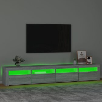 Tv-meubel met LED-verlichting 240x35x40 cm grijs sonoma eiken 4