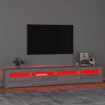 Tv-meubel met LED-verlichting 240x35x40 cm grijs sonoma eiken 5