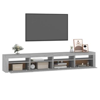 Tv-meubel met LED-verlichting 240x35x40 cm grijs sonoma eiken 6