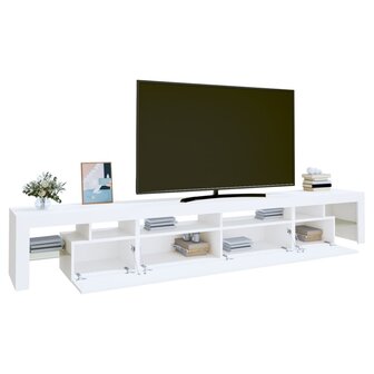 Tv-meubel met LED-verlichting 260x36,5x40 cm wit 6