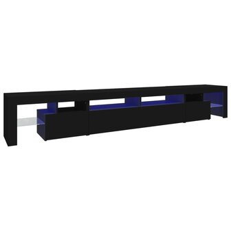 Tv-meubel met LED-verlichting 260x36,5x40 cm zwart 2