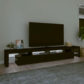 Tv-meubel met LED-verlichting 260x36,5x40 cm zwart 3