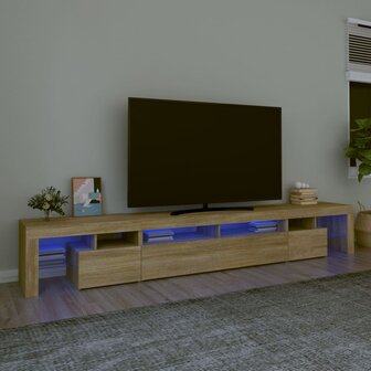 Tv-meubel met LED-verlichting 260x36,5x40cm sonoma eikenkleurig 1