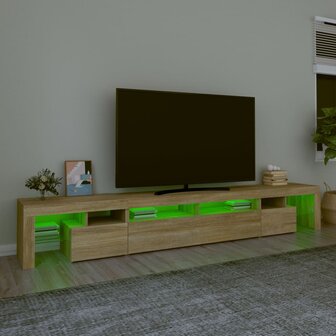 Tv-meubel met LED-verlichting 260x36,5x40cm sonoma eikenkleurig 4