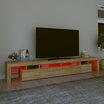 Tv-meubel met LED-verlichting 260x36,5x40cm sonoma eikenkleurig 5