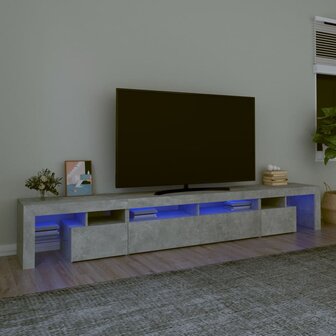 Tv-meubel met LED-verlichting 260x36,5x40 cm betongrijs 1