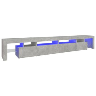 Tv-meubel met LED-verlichting 260x36,5x40 cm betongrijs 2