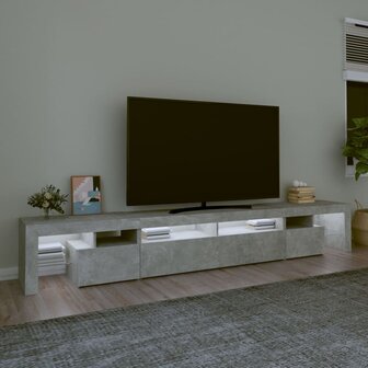 Tv-meubel met LED-verlichting 260x36,5x40 cm betongrijs 3