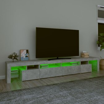 Tv-meubel met LED-verlichting 260x36,5x40 cm betongrijs 4