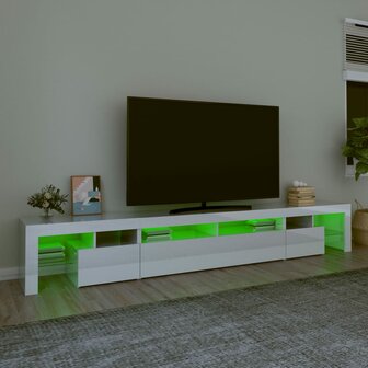 Tv-meubel met LED-verlichting 260x36,5x40 cm hoogglans wit 4