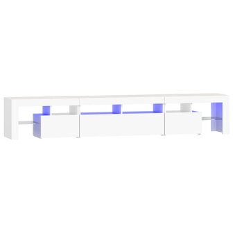 Tv-meubel met LED-verlichting 230x36,5x40 cm wit 2