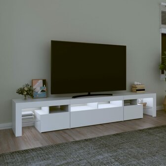 Tv-meubel met LED-verlichting 230x36,5x40 cm wit 3