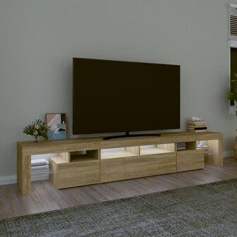 Tv-meubel met LED-verlichting 230x36,5x40cm sonoma eikenkleurig 3