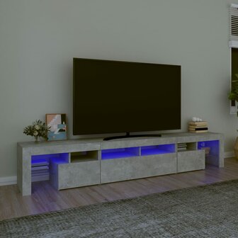 Tv-meubel met LED-verlichting 230x36,5x40 cm betongrijs 1