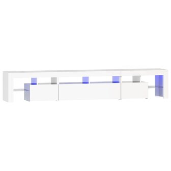 Tv-meubel met LED-verlichting 230x36,5x40 cm hoogglans wit 2