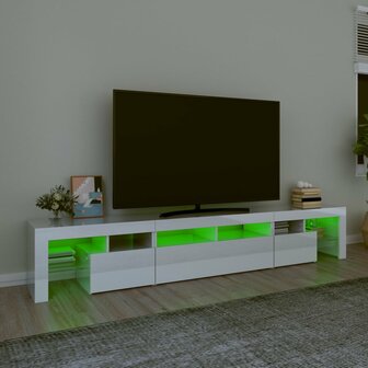 Tv-meubel met LED-verlichting 230x36,5x40 cm hoogglans wit 4