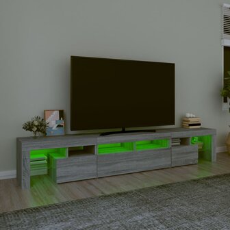 Tv-meubel met LED-verlichting 230x36,5x40 cm grijs sonoma eiken 4