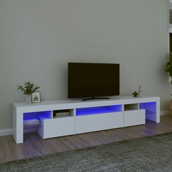 Tv-meubel met LED-verlichting 215x36,5x40 cm wit 1