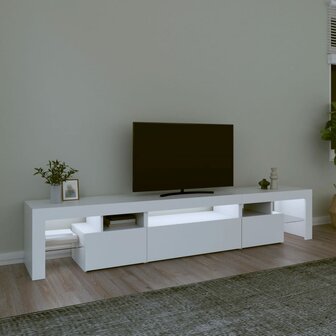 Tv-meubel met LED-verlichting 215x36,5x40 cm wit 3