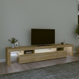 Tv-meubel met LED-verlichting 215x36,5x40cm sonoma eikenkleurig 3