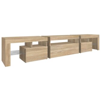 Tv-meubel met LED-verlichting 215x36,5x40cm sonoma eikenkleurig 8