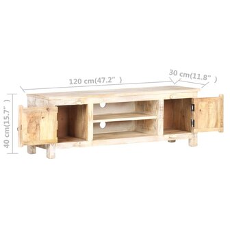 Tv-meubel 120x30x40 cm ruw acaciahout 6