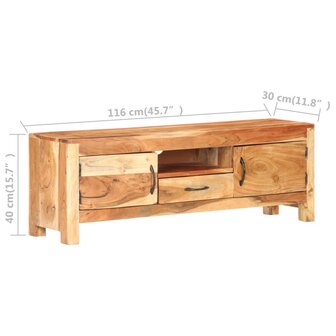 Tv-meubel 116x30x40 cm massief acaciahout 8