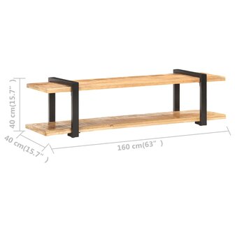 Tv-meubel 160x40x40 cm massief ruw mangohout 6