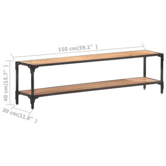 Tv-meubel 150x30x40 cm massief acaciahout 6