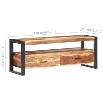 Tv-meubel 120x35x45 cm hout met honingkleurige afwerking 7