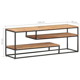 Tv-meubel 130x30x45 cm massief acaciahout 8