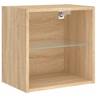 8-delige Tv-wandmeubelset met LED bewerkt hout sonoma eiken 7